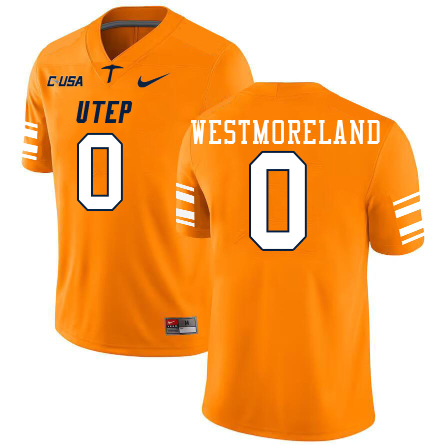 Men-Youth #0 Maurice Westmoreland UTEP Miners 2023 College Football Jerseys Stitched-Orange